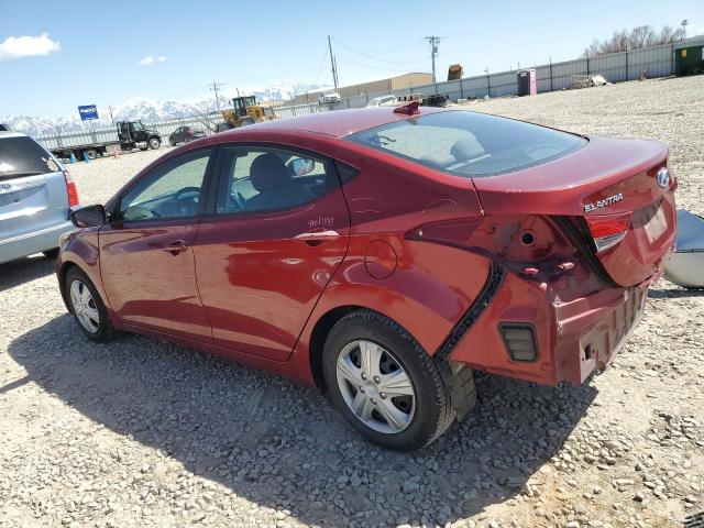 5NPDH4AE3GH686673 - 2016 HYUNDAI ELANTRA SE RED photo 2