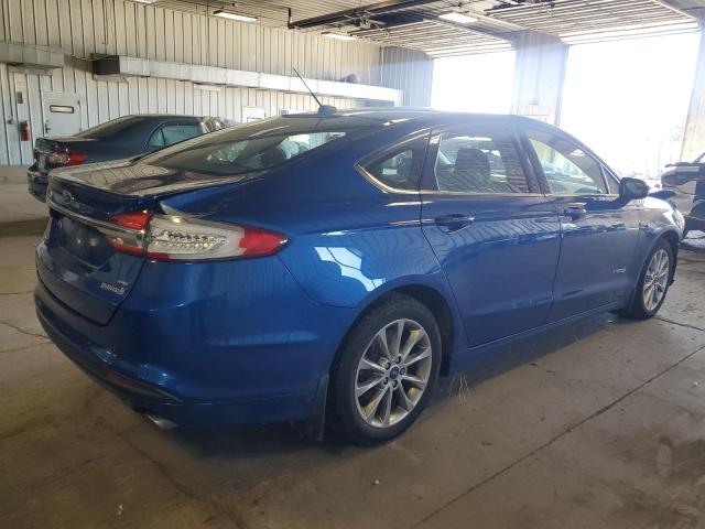 3FA6P0LUXHR262730 - 2017 FORD FUSION SE HYBRID BLUE photo 3