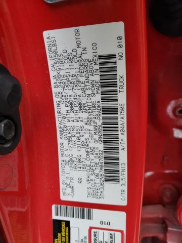 3TMJU62N87M047692 - 2007 TOYOTA TACOMA DOUBLE CAB PRERUNNER RED photo 12