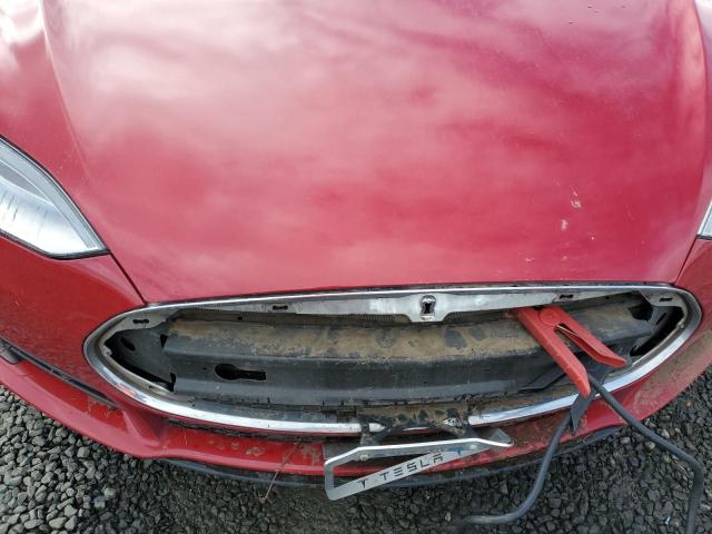 5YJSA1CN9DFP19743 - 2013 TESLA MODEL S RED photo 11