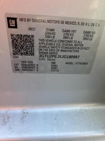 3GTU2PEJ5JG180997 - 2018 GMC SIERRA K1500 DENALI SILVER photo 12