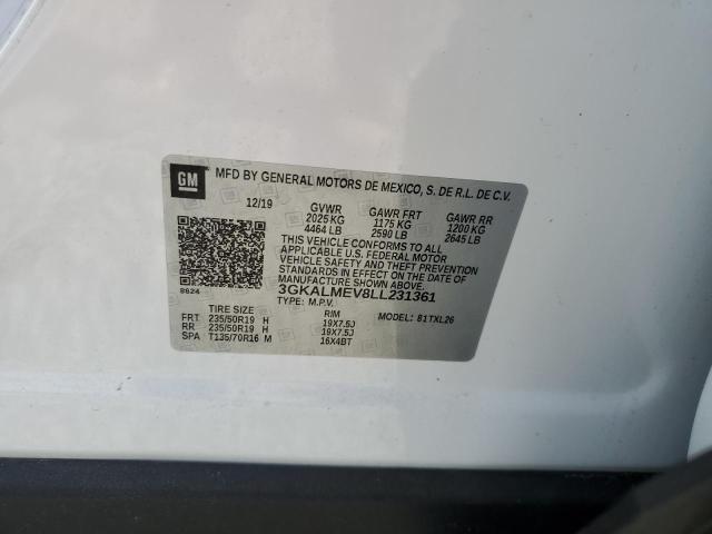 3GKALMEV8LL231361 - 2020 GMC TERRAIN SLE WHITE photo 12