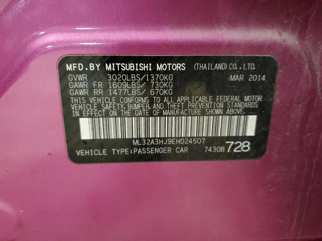 ML32A3HJ9EH024507 - 2014 MITSUBISHI MIRAGE DE PINK photo 12