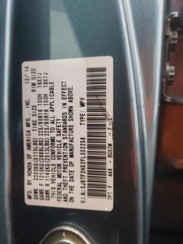 5J6TF2H52FL002258 - 2015 HONDA CROSSTOUR EXL ლურჯი ფოტო 12