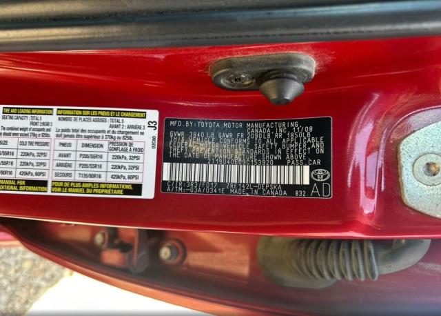 2T1BU40E09C153920 - 2009 TOYOTA COROLLA BASE RED photo 10