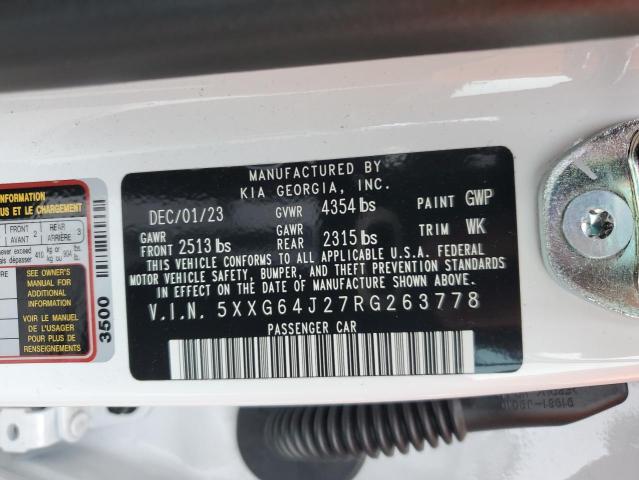 5XXG64J27RG263778 - 2024 KIA K5 GT LINE WHITE photo 13