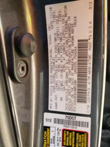 5TFJU4GN5BX005206 - 2011 TOYOTA TACOMA DOUBLE CAB PRERUNNER CHARCOAL photo 12