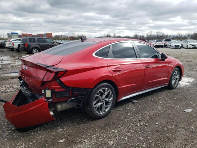 5NPEF4JA8LH013590 - 2020 HYUNDAI SONATA SEL RED photo 3