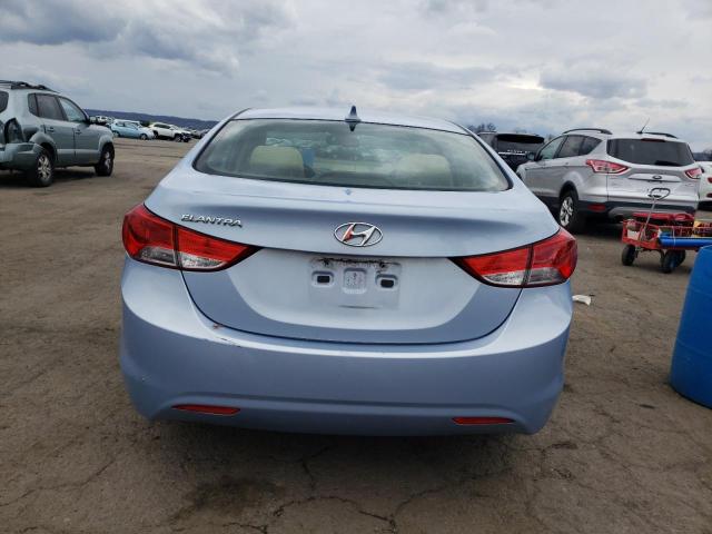 KMHDH4AE0CU385113 - 2012 HYUNDAI ELANTRA GLS BLUE photo 6