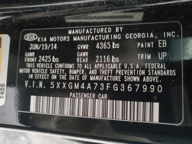 5XXGM4A73FG367990 - 2015 KIA OPTIMA LX BLACK photo 12