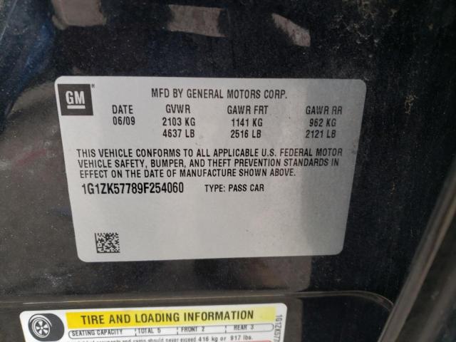 1G1ZK57789F254060 - 2009 CHEVROLET MALIBU LTZ შავი ფოტო 12