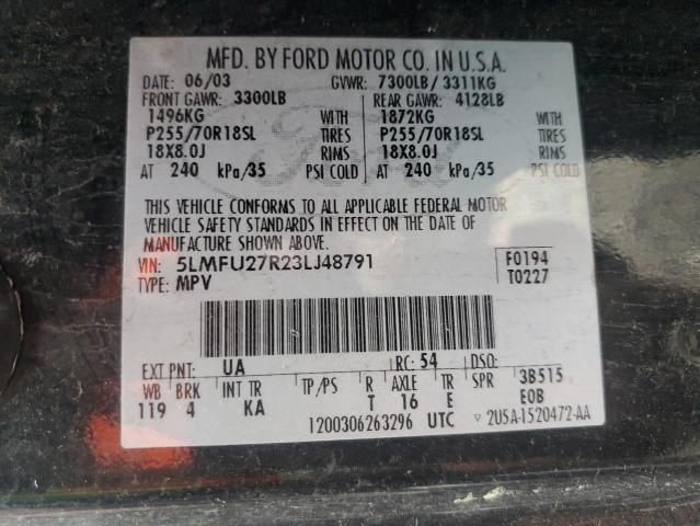 5LMFU27R23LJ48791 - 2003 LINCOLN NAVIGATOR შავი ფოტო 13