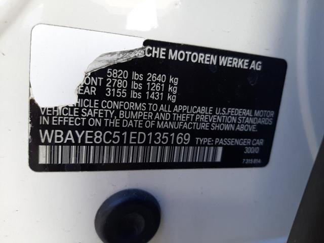 WBAYE8C51ED135169 - 2014 BMW 750 LI WHITE photo 12