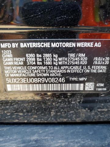 5UX23EU08R9V08246 - 2024 BMW X5 XDRIVE40I BLACK photo 13