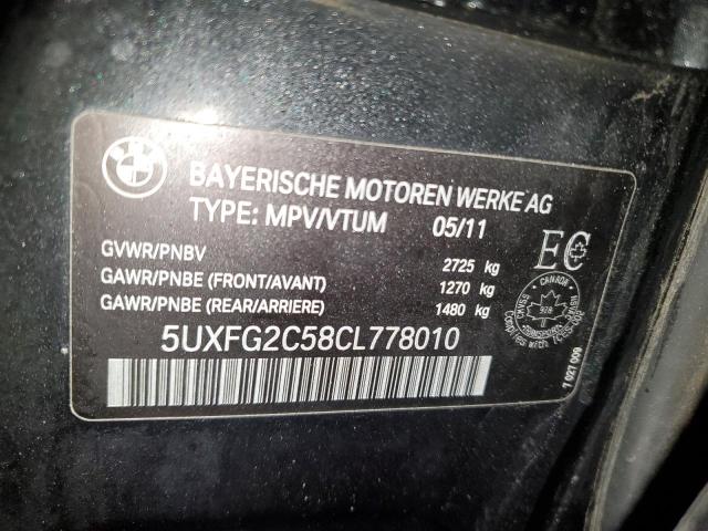 5UXFG2C58CL778010 - 2012 BMW X6 XDRIVE35I BLACK photo 13