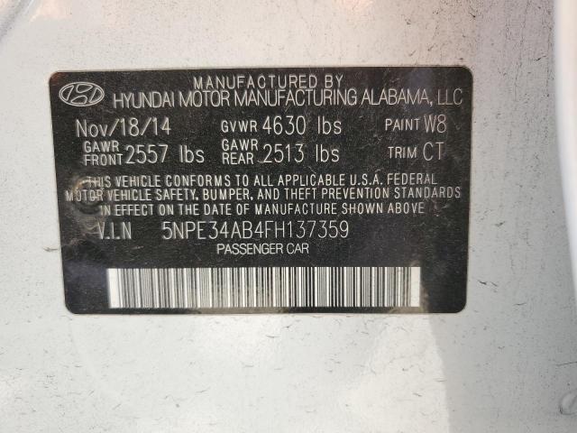 5NPE34AB4FH137359 - 2015 HYUNDAI SONATA SPORT WHITE photo 13