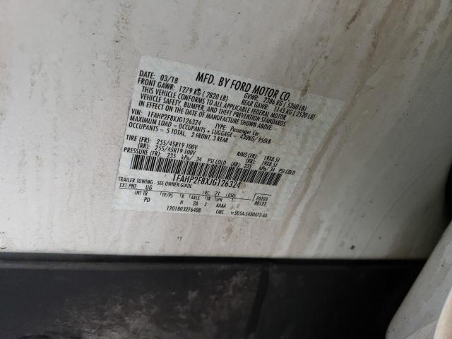 1FAHP2F8XJG126324 - 2018 FORD TAURUS LIMITED BURN photo 12