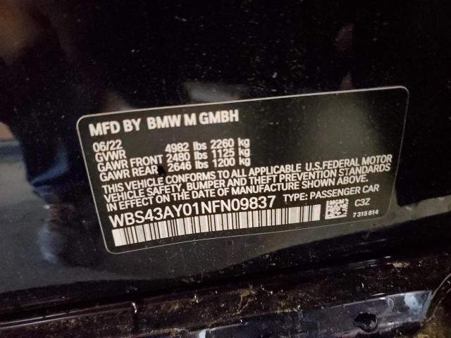 WBS43AY01NFN09837 - 2022 BMW M3 COMPETITION ლურჯი ფოტო 13