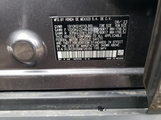 3CZRZ2H35RM726156 - 2024 HONDA HR-V LX GRAY photo 13