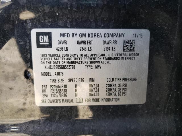 KL4CJBSB5GB562778 - 2016 BUICK ENCORE CONVENIENCE 石墨色 照片 13