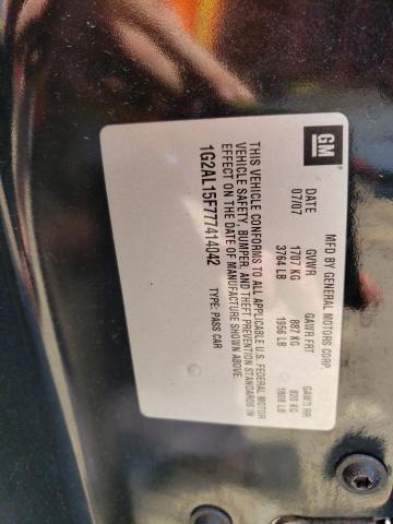 1G2AL15F777414042 - 2007 PONTIAC G5 Noir photo 12