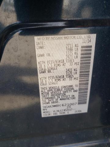 5N1AR2MM8FC621007 - 2015 NISSAN PATHFINDER S 蓝色 照片 12