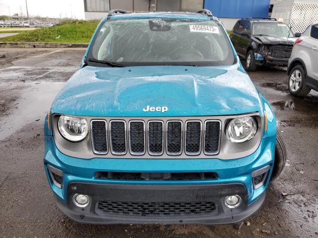 ZACNJDD17MPM33406 - 2021 JEEP RENEGADE LIMITED TURQUOISE photo 5