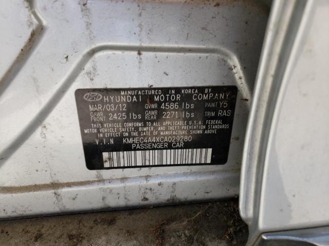 KMHEC4A4XCA029280 - 2012 HYUNDAI SONATA HYBRID SILVER photo 12