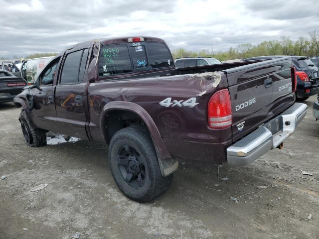 1D7HG48N74S719543 - 2004 DODGE DAKOTA QUAD SLT BURGUNDY photo 2