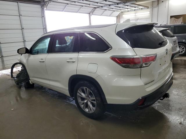 5TDKKRFH9ES008140 - 2014 TOYOTA HIGHLANDER XLE WHITE photo 2