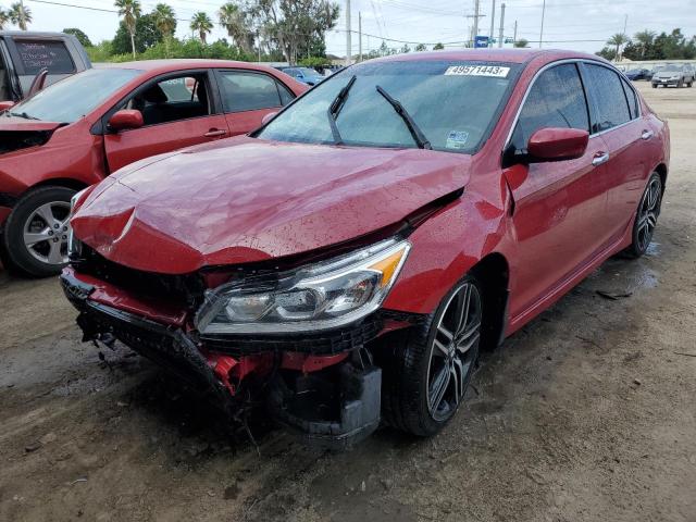 1HGCR2F10HA156321 - 2017 HONDA ACCORD SPORT SPECIAL EDITION RED photo 1