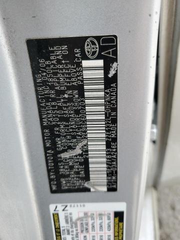 2T1KR32E96C600703 - 2006 TOYOTA COROLLA MA XR SILVER photo 12