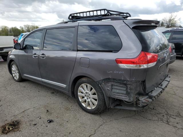 5TDYK3DC4ES449382 - 2014 TOYOTA SIENNA XLE GRAY photo 2