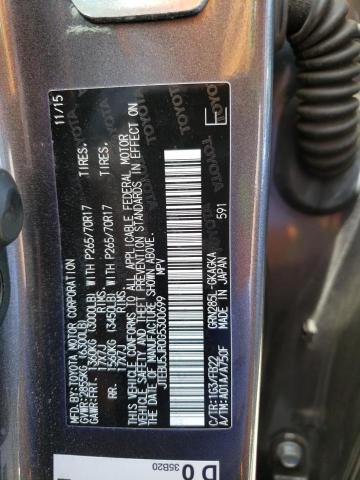 JTEBU5JR0G5300699 - 2016 TOYOTA 4RUNNER SR5/SR5 PREMIUM 灰色 照片 12