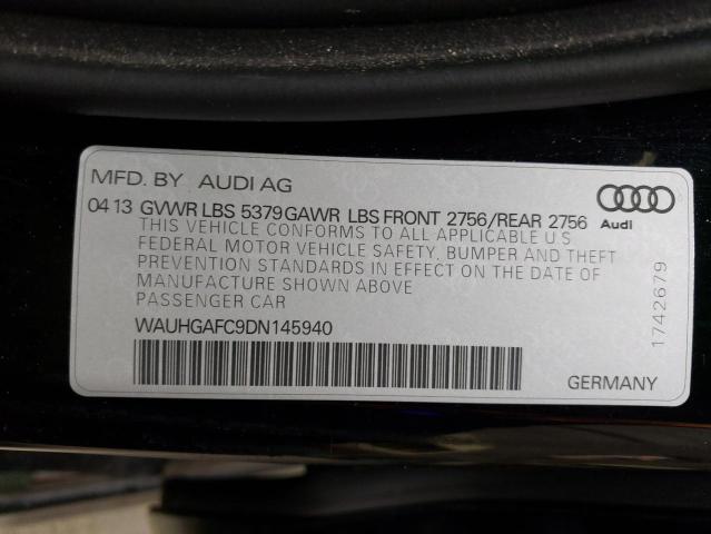 WAUHGAFC9DN145940 - 2013 AUDI A6 PRESTIGE BLACK photo 12