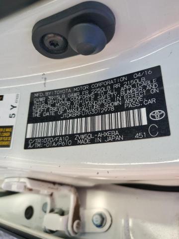 JTDKBRFU7G3012978 - 2016 TOYOTA PRIUS WHITE photo 12