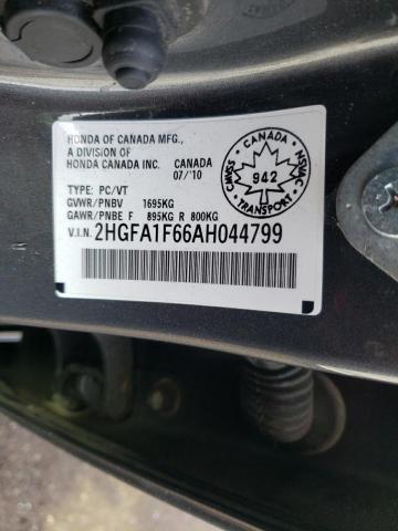 2HGFA1F66AH044799 - 2010 HONDA CIVIC LX-S Szary zdjęcie 12