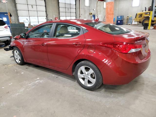 5NPDH4AE8DH286684 - 2013 HYUNDAI ELANTRA GLS RED photo 2