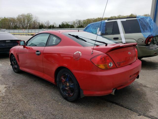 KMHHM65D73U073963 - 2003 HYUNDAI TIBURON RED photo 2