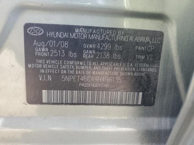 5NPET46C49H496135 - 2009 HYUNDAI SONATA GLS GREEN photo 13