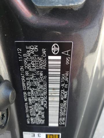 JTKJF5C78D3060176 - 2013 TOYOTA SCION TC GRAY photo 12