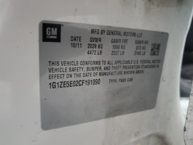 1G1ZE5E02CF191090 - 2012 CHEVROLET MALIBU LTZ თეთრი ფოტო 12