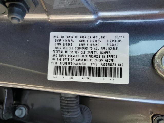 19UUB1F34HA010881 - 2017 ACURA TLX CHARCOAL photo 13