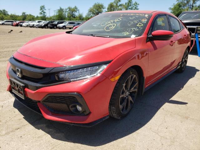 SHHFK7H93KU223183 - 2019 HONDA CIVIC SPORT TOURING RED photo 2