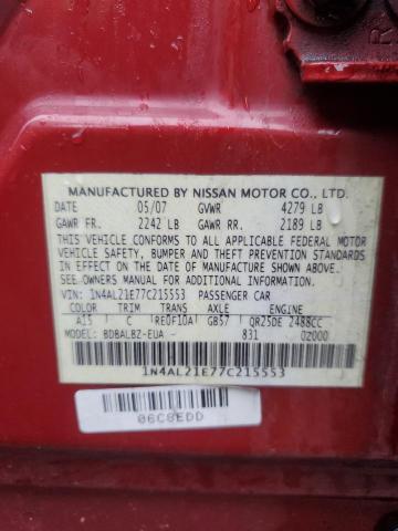 1N4AL21E77C215553 - 2007 NISSAN ALTIMA 2.5 RED photo 13