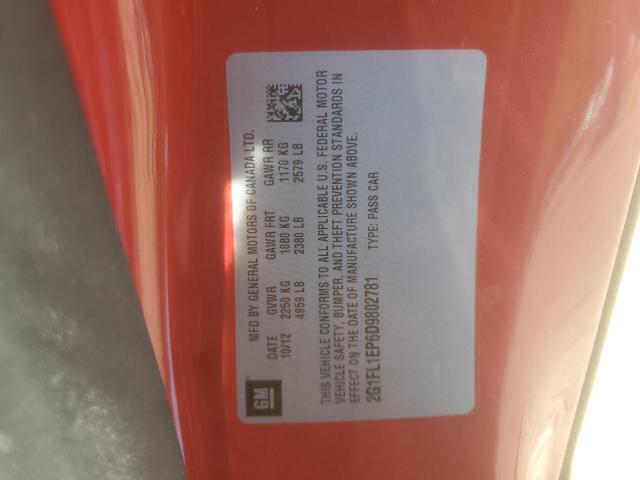 2G1FL1EP6D9802781 - 2013 CHEVROLET CAMARO ZL1 RED photo 12