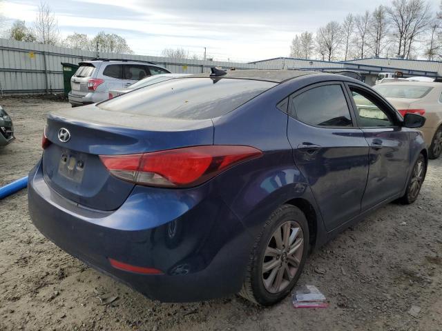 5NPDH4AE9GH658943 - 2016 HYUNDAI ELANTRA SE BLUE photo 3