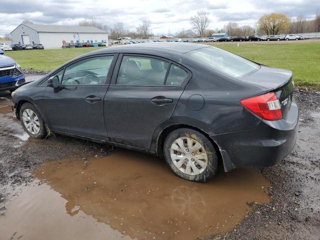 19XFB2F51CE097854 - 2012 HONDA CIVIC LX BLACK photo 2