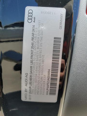 WAUP4AF52JA004894 - 2018 AUDI S5 PREMIUM PLUS შავი ფოტო 12