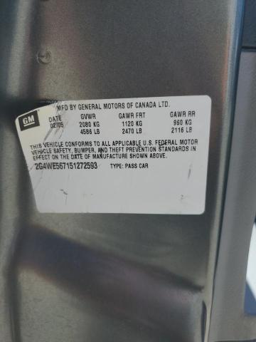 2G4WE567151272593 - 2005 BUICK LACROSSE CXS GRAY photo 12